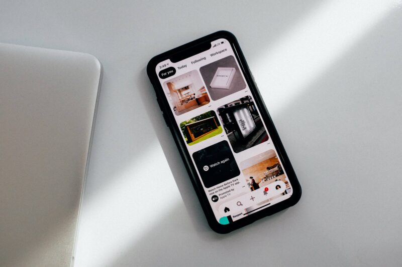 image of a iphone open to the pinterest app. Article: Let's talk about Pinterest! a Pinterest Marketing Starter Guide for the Female Entrepreneur on fempreneurco